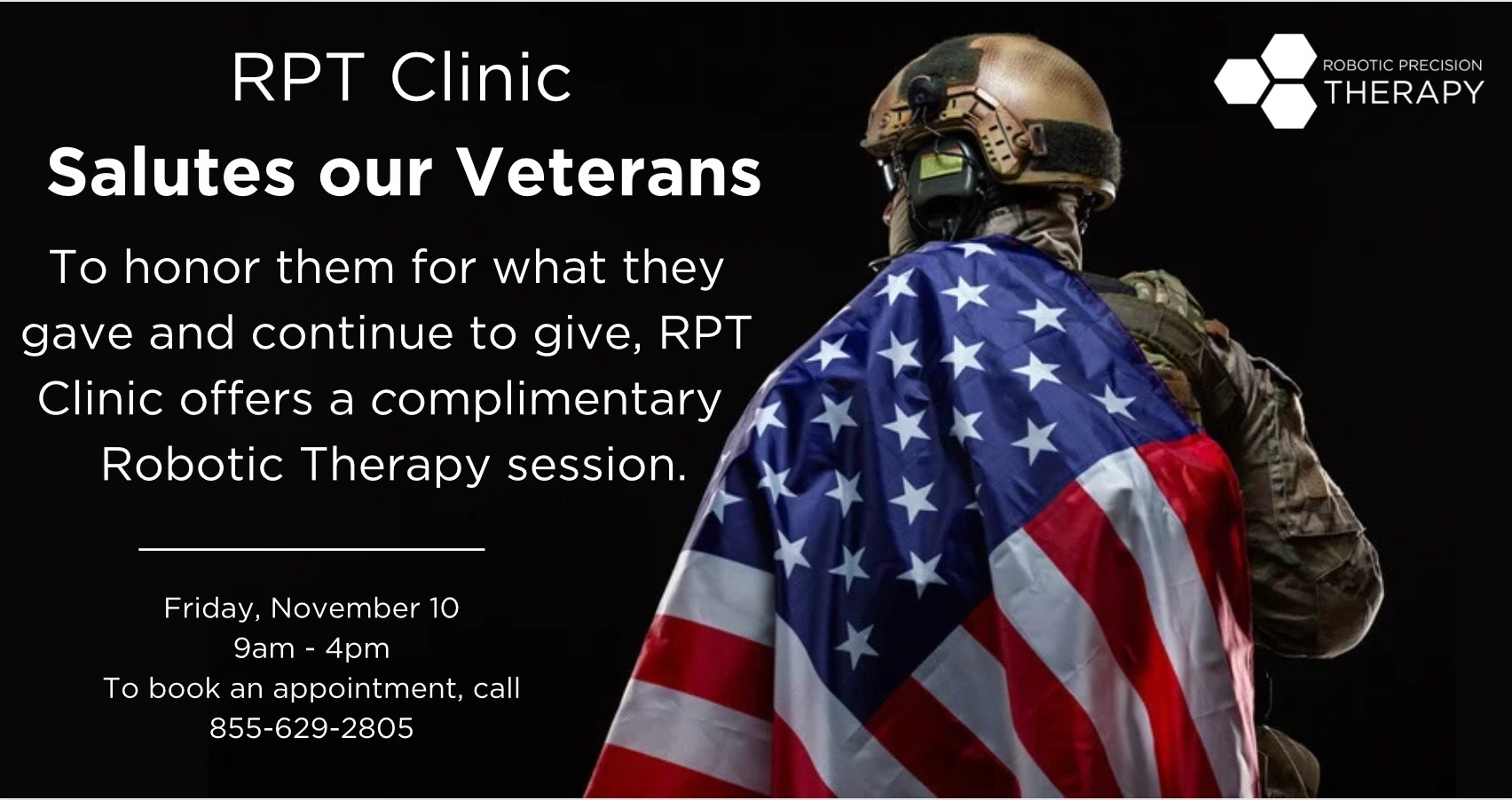 Robotic Precision Therapy Clinic gave Veterans a complimentary Robotic Therapy session