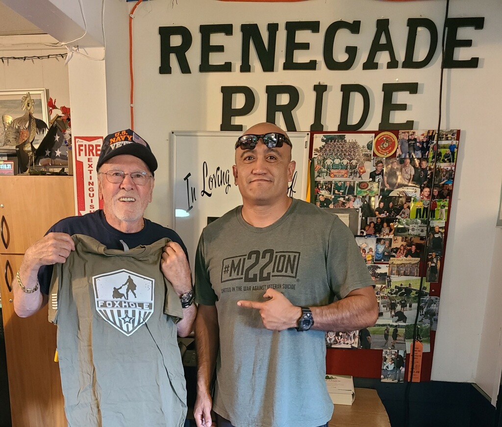 Gene Hooper is a Navy Veteran and very generous of Veteran causes. Most recently he made sure we had enough merchandise after supplies were getting depleted, and he helped us add hats to our merch.