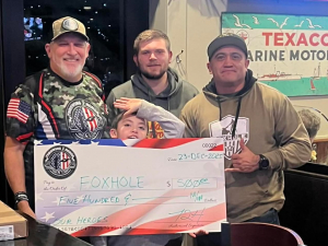 Throwing to Honor for your generous donation of $500 to Foxhole