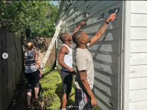 Spent the morning helping a fellow vet with repainting their garage.