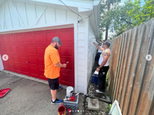 Spent the morning helping a fellow vet with repainting their garage.