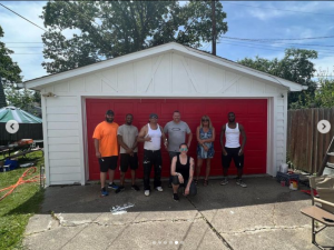 Spent the morning helping a fellow vet with repainting their garage.