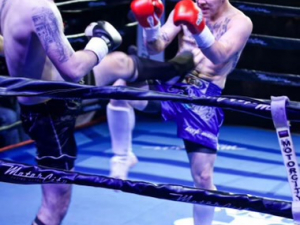 Foxhole Veteran Travis Cryderman won his kickboxing fight!